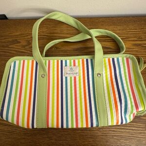 PartyLite Multicolor Striped Tote Bag EUC